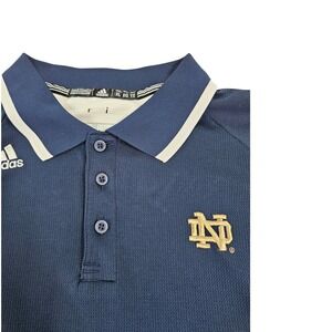 Adidas Notre Dame Fighting Irish Mens XL Navy Blue Short Sleeve Performance Polo